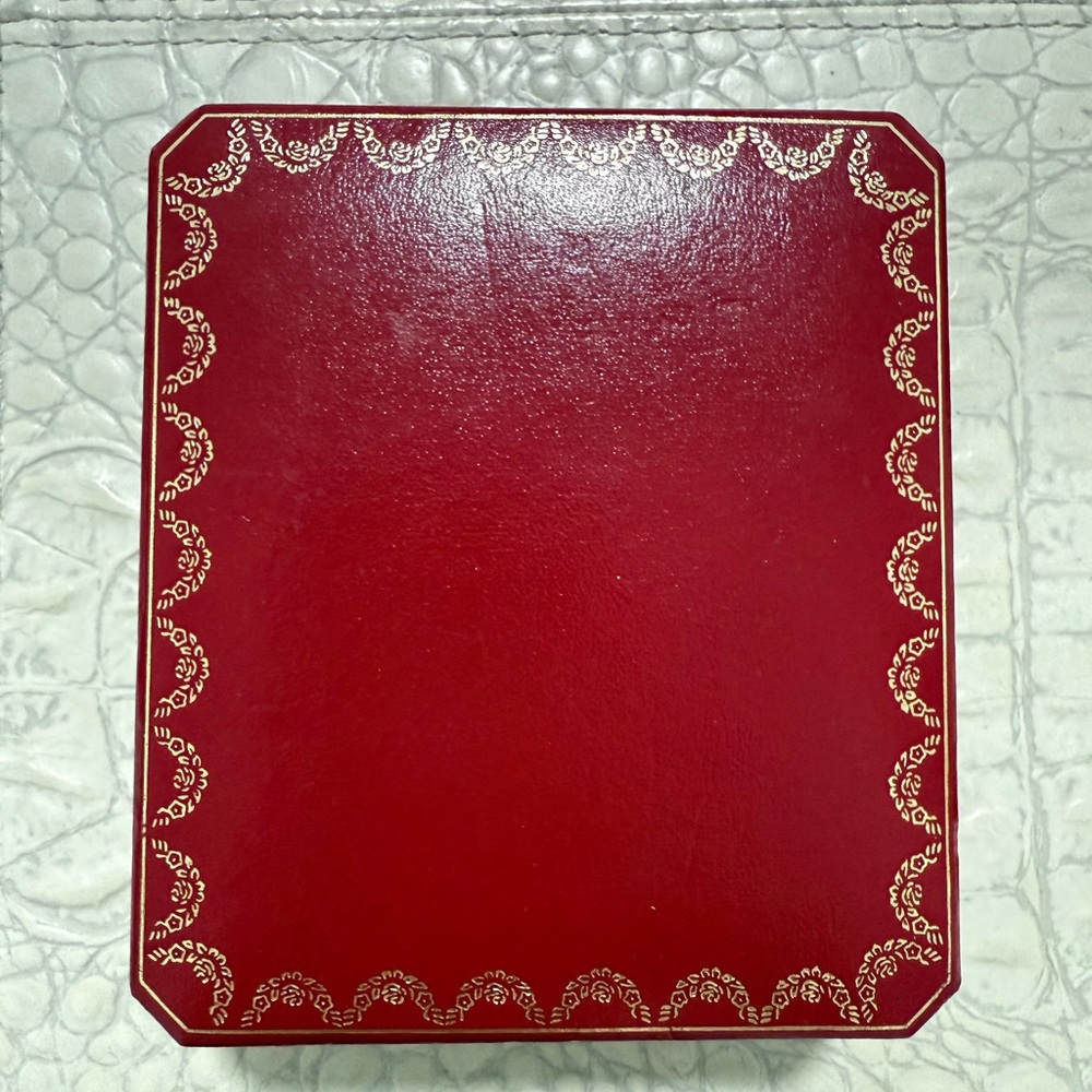 Cartier Santos de Cartier Watch‎ Box Red Leather Case Vintage Authentic
